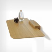 Wandplankje - Eikenfineer plank met massief eiken basis - hout - klein - 39 x 20 x 0,9 cm - RM Design