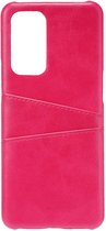 Shop4 - OnePlus 9 Hoesje - Harde Back Case Cabello met Pasjeshouder Roze