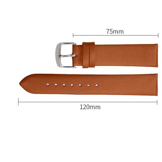 Design Leren Horlogebandje-16mm-Bruin - Xiu Jewels