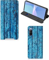Telefoonhoesje Sony Xperia 10 III Magnet Case Wood Blue