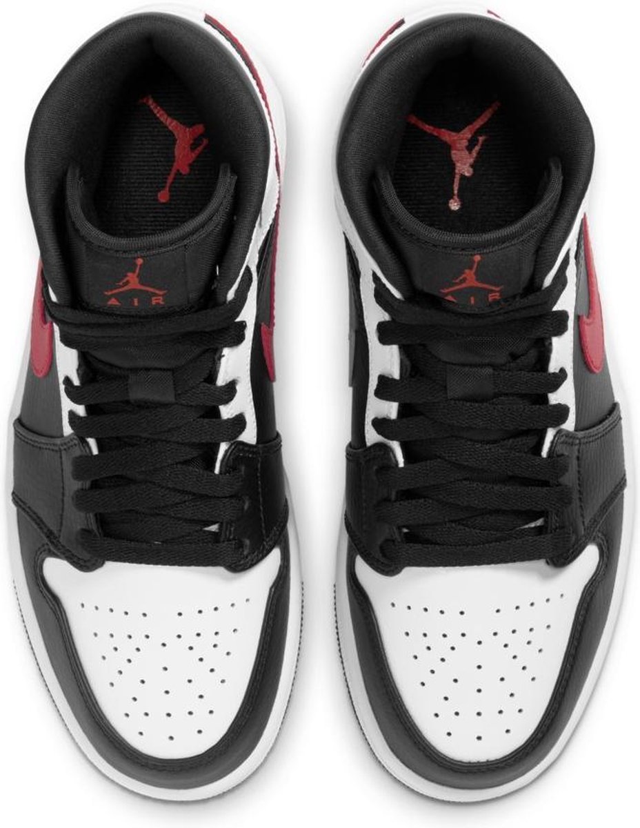 Nike Air Jordan 1 Mid, Black/Chile Red-White, 554724 075, EUR 42 | bol.com
