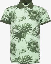 Unsigned heren polo met bloemenprint - Groen - Maat XL