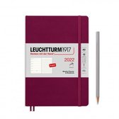 Leuchtturm - Agenda en Notities - 2022 - Weekplanner + Notitie - 12 maanden - A5 - 14,5 x 21 cm - Softcover - Port Rood