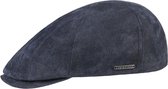 Stetson Duck cap Pigskin leren flatcap kleur blauw maat S 55 centimeter
