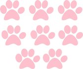 Hondenpootje / hondenpootjes - baby-roze - autostickers - 8 stuks – 4 cm x 5 cm – hondenpoot - hondensticker
