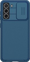 Hoesje geschikt voor Samsung Galaxy S21 FE Back Cover - CamShield Pro Armor Case - Blauw
