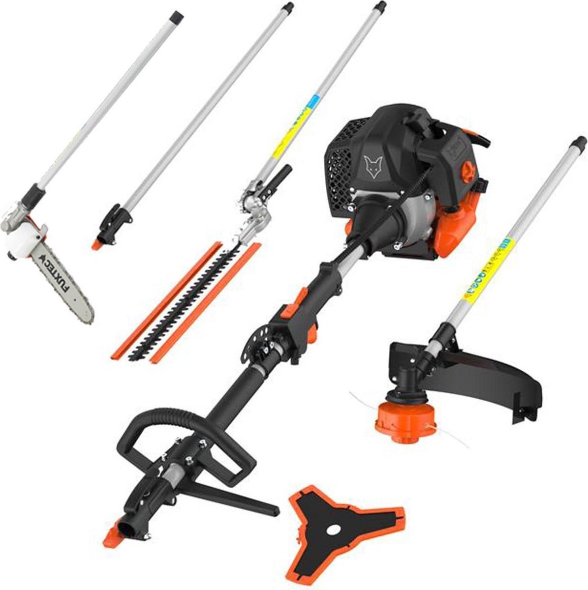 Bol.com FUXTEC benzine multitool FX-MT252ER – 5-in-1 bosmaaier met 52cc 2-takt motor, 3 pk – incl. heggenschaar, snoeigereedscha... aanbieding
