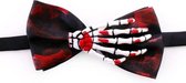 Vlinderstrikje skelet zwart halloween - strikje bloed horror hand bow tie