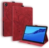 Voor Huawei MediaPad C5/M5 10.1 Liefde Vlinderpatroon Horizontale Flip Leather Case met Houder (Rood)