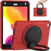 Schokbestendige siliconen + pc-beschermhoes met 360 graden rotatie opvouwbare handgreephouder en pensleuf voor iPad mini 5/4 (rood)