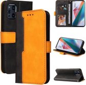 Voor OPPO Find X3/X3 Pro Business Stitching-Color Horizontale Flip PU-lederen hoes met houder & kaartsleuven & fotolijst & Lanyard (oranje)