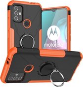 Voor Motorola Moto G30 Armor Bear schokbestendige pc + TPU-beschermhoes met ringhouder (oranje)