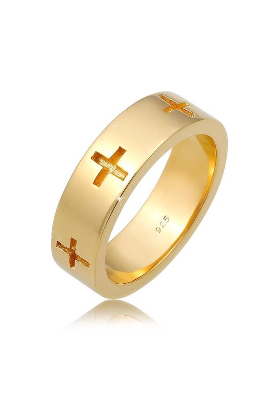 Elli Dames Ring Dames Cross Cut-Out Faith in 925 Sterling Zilver