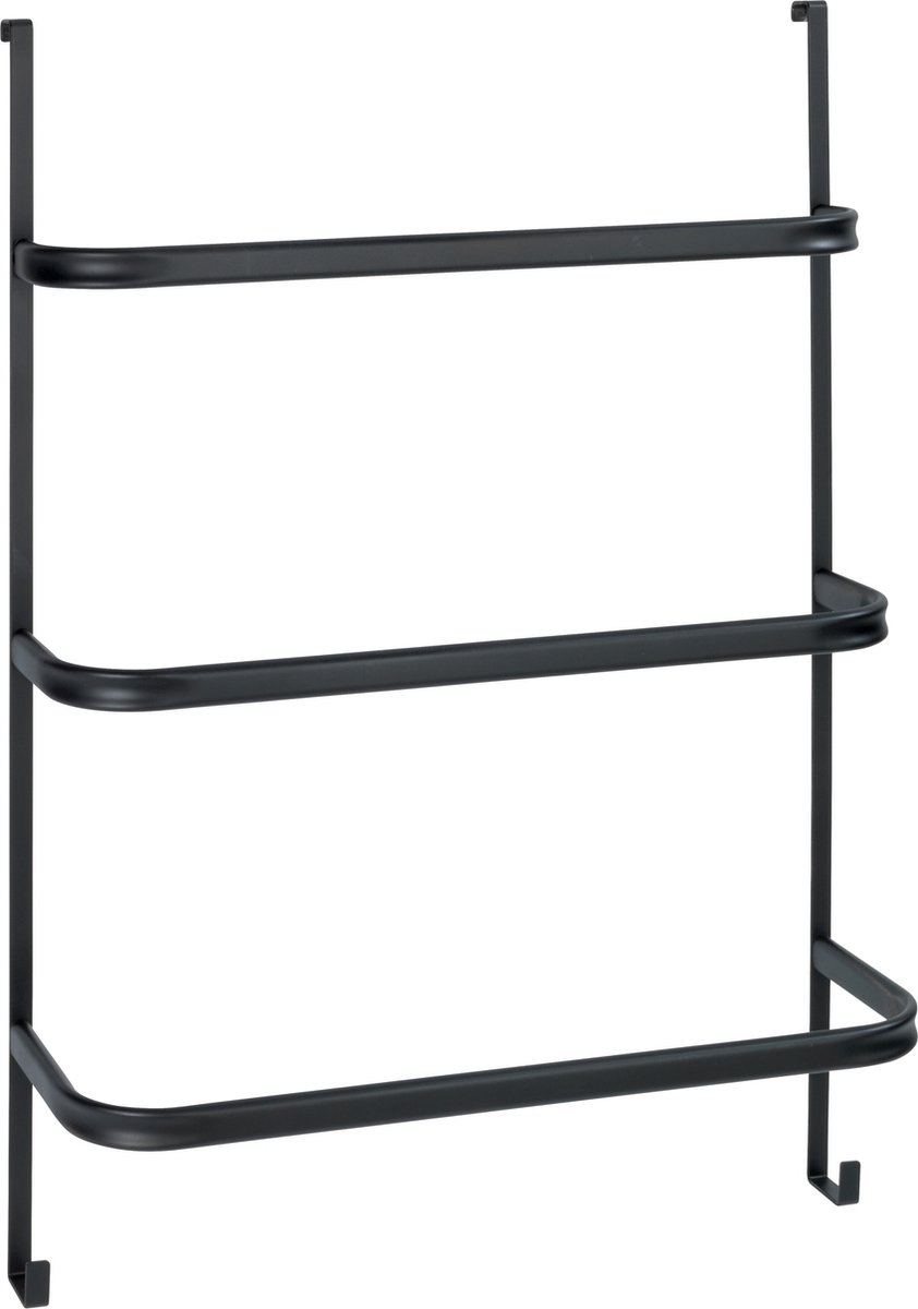 WENKO Handdoekhouder Irpinia 78x55cm Staal Zwart - Handdoekrek - Handdoekenrek badkamer