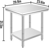 Commerciële Home Hotel Restaurant Zware keuken Prep tafel Werktafel-verstelbare poten -60X76X80