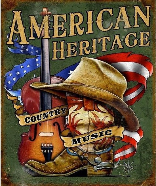 Wandbord excl uit de usa - American Heritage Country Music