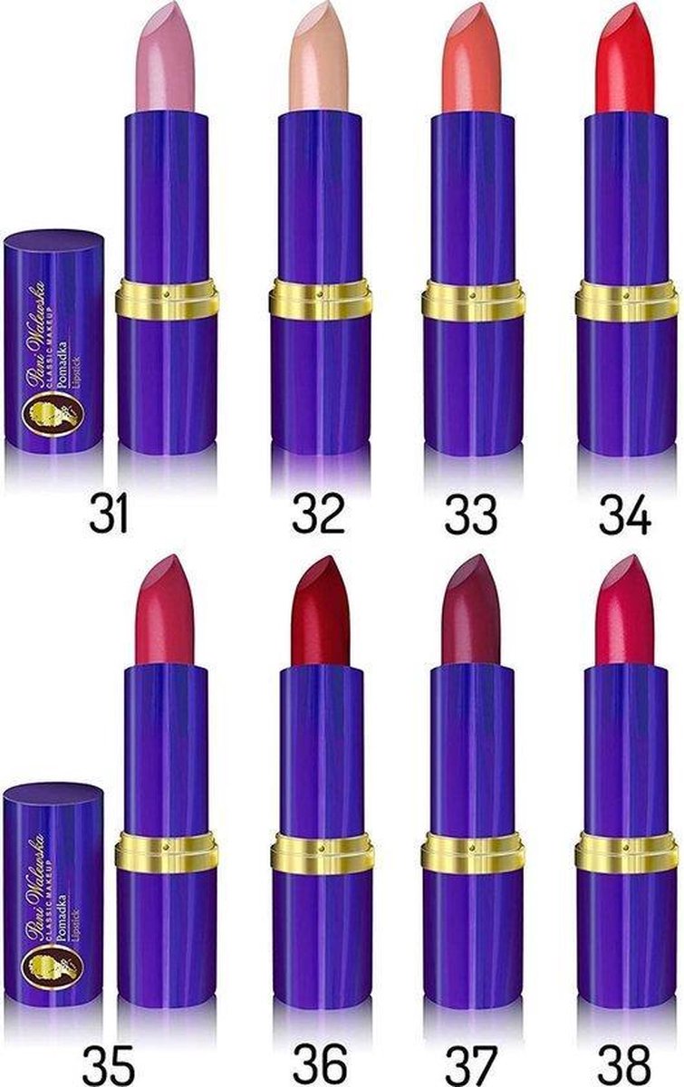 Pani Walewska Classic Moisturizing Lipstick No. 38, A Deeply Moisturizing Formula Enriched With Natural Waxes, Castor Oil And A Complex Of Vitamins A, E And F Makes The Lips Smooth And Hydrated