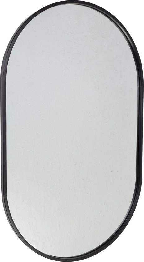 Miroir Boston Ovale Fragix - Zwart - Métal - 80x50