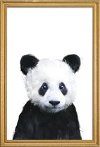 JUNIQE - Poster met houten lijst Baby panda illustratie -40x60 /Wit &