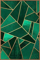 JUNIQE - Poster met kunststof lijst Smaragd en koper -13x18 /Kleurrijk