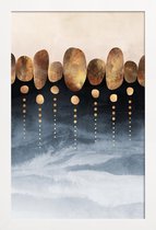 JUNIQE - Poster met houten lijst Natural Abstraction -13x18 /Blauw &