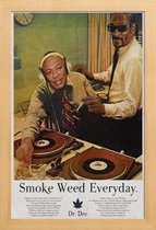 JUNIQE - Poster met houten lijst Smoke Weed Every Day - Snoop Dogg