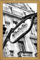 JUNIQE - Poster met houten lijst Metropolitain -13x18 /Grijs & Wit
