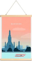 JUNIQE - Posterhanger Bangkok - retro -20x30 /Roze & Turkoois