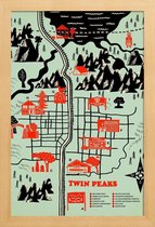 JUNIQE - Poster in houten lijst Twin Peaks -40x60 /Groen & Rood