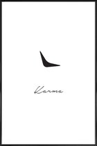 JUNIQE - Poster met kunststof lijst Karma -13x18 /Wit & Zwart