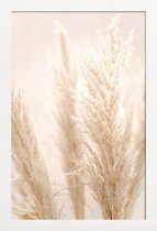 JUNIQE - Poster in houten lijst Pampas Reed 8 -20x30 /Ivoor & Wit