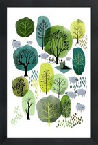 JUNIQE - Poster in houten lijst Spring Forest -20x30 /Groen