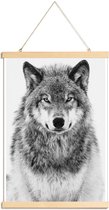 JUNIQE - Posterhanger Winterwolf -40x60 /Grijs