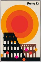 JUNIQE - Poster met kunststof lijst Vintage Rome 73 -20x30 /Kleurrijk