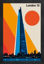 JUNIQE - Poster in houten lijst London 12 -20x30 /Kleurrijk