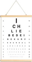JUNIQE - Posterhanger Eye Chart Ich Liebe Dich -40x60 /Wit & Zwart