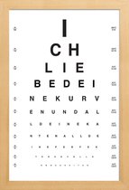 JUNIQE - Poster in houten lijst Eye Chart Ich Liebe Dich -20x30 /Wit &