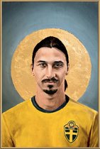 JUNIQE - Poster met kunststof lijst Football Icon - Zlatan Ibrahimovic