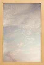 JUNIQE - Poster in houten lijst Creamy Skies -30x45 /Grijs & Ivoor