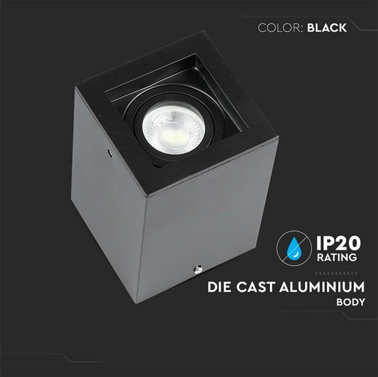 Spot GU10 opbouwlamp plafondlamp - gegoten aluminium - 68 mm 230V