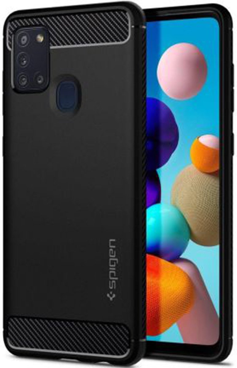 Spigen Rugged Armor for Galaxy A21s matt black
