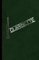 Clarinette: Clarinetist Instrumental Gift for Musicians (6x9) Music Notes Paper