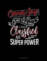 Common Sense Is So Rare These Days, It Should Be Classified As A Super Power: Two Column Ledger