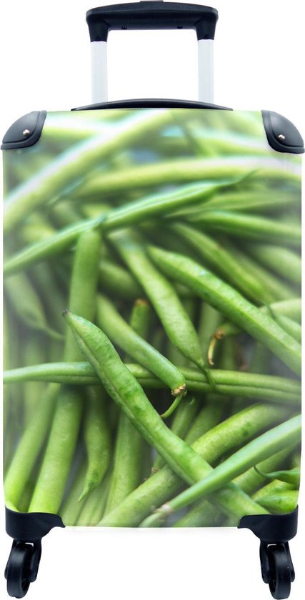Koffer – Close-up van veel groene snijbonen – 35x55x20 cm – Handbagage – Trolley – Fotokoffer
