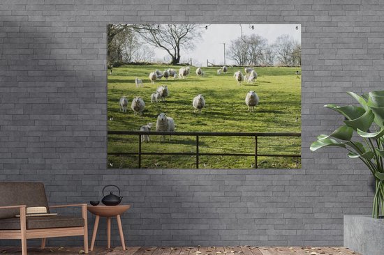 Décoration murale extérieure Herbe - Mouton - Agneau - 160x120 cm