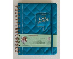 School agenda / Planner A5 HappyDaisz Vegan Leather Turquoise blauw
