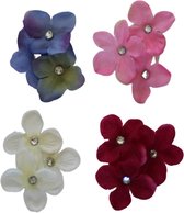 4 x Haarbloemen Clicks -Wit