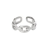 Ovaal Chain Ring - Zilverkleurig - Roestvrij staal - One-Size