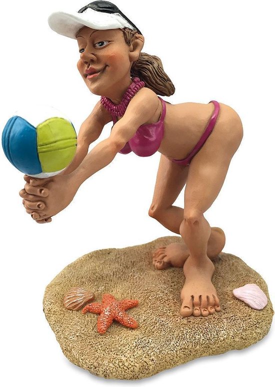 Grappig sport beeldje beachvolleybal - de komische wereld van karikatuur beeldjes – komische beeldjes – geschenk voor – cadeau -gift -verjaardag cadeau
