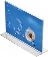 Folderstandaard A6 Acryl Liggend T-standaard Voordeelbundel (12 stuks)